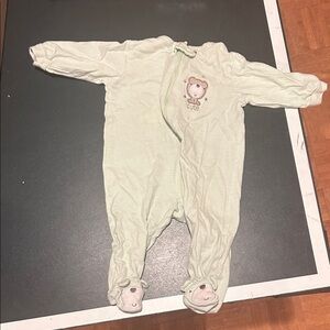 Gerber Cream Baby Footie with Bear and Cub Design